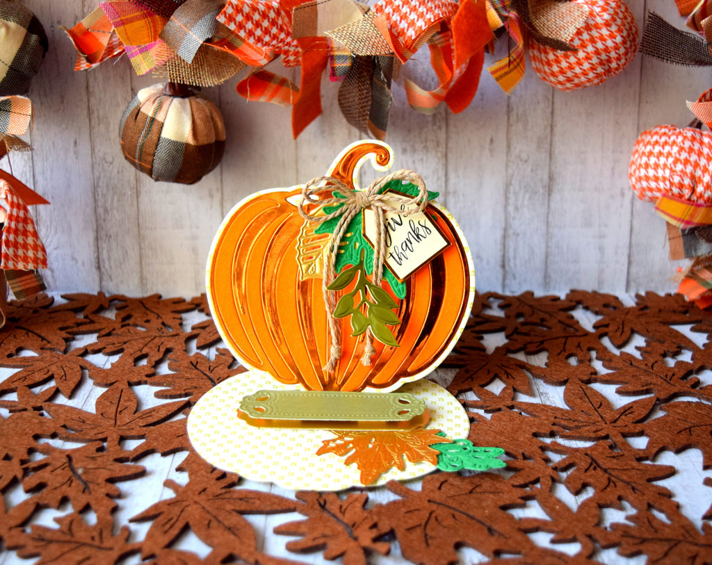 Harvest Pumpkin Place card with Deco Flock n' Foils
