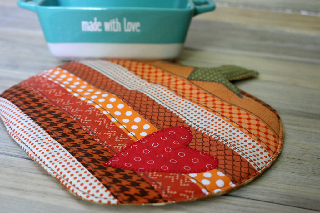 Fusible Fleece Fall Pumpkin Potholder