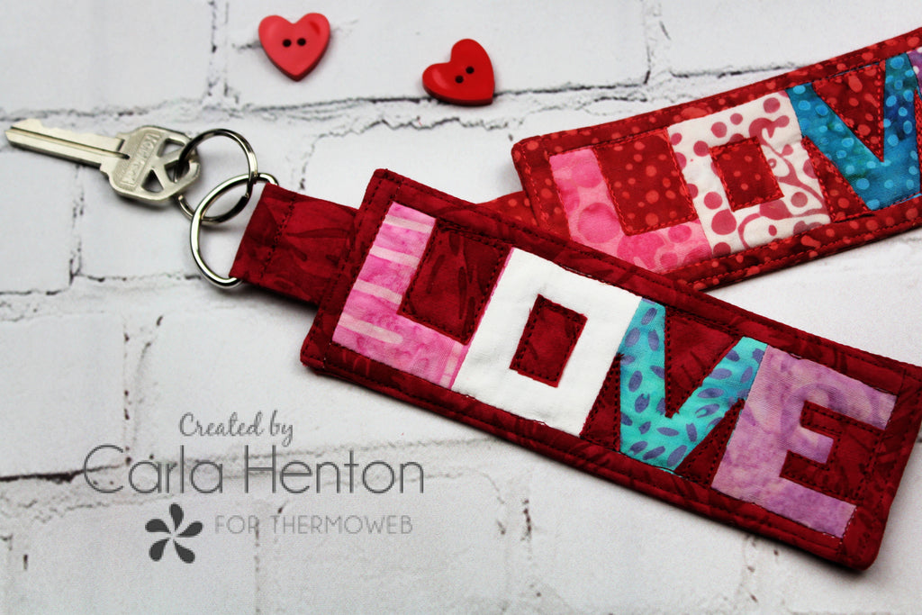 Quilted Love Keychain with HeatnBond