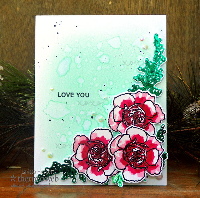 Foiling + Multi-Stamp Layering with Waffle Flower