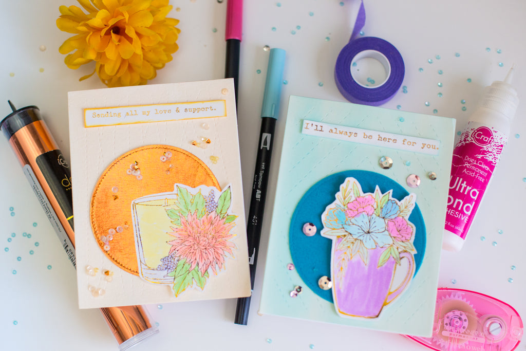 Foiled Watercolor Resist with Deco Foil and Graciellie Design