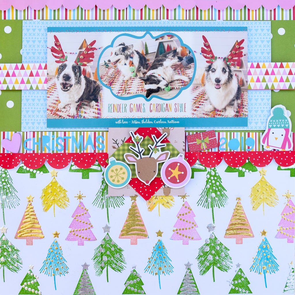 Reindeer Games Scrapbook Page with Unity and Therm O Web!