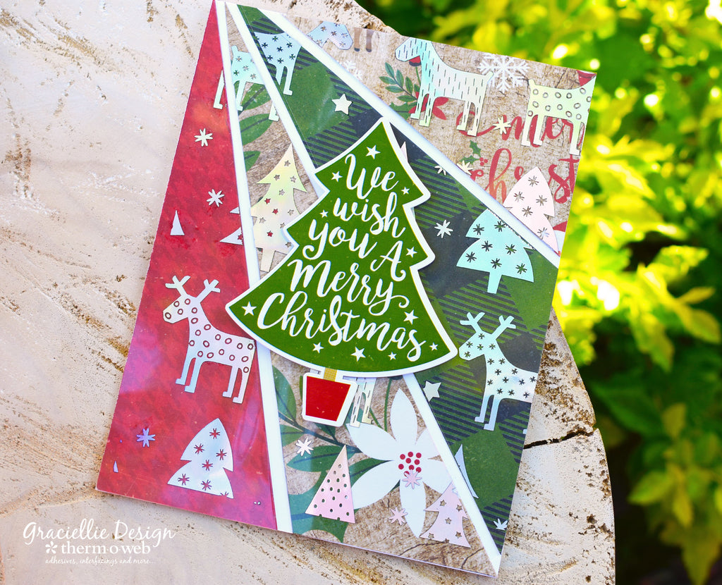 Deco Foil Layered Sunburst Background for Holiday Cards with Therm O Web