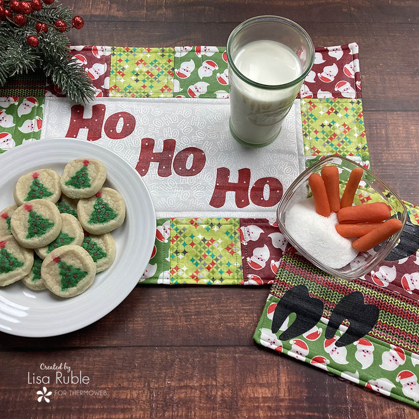 Fabric Santa Snack Placemat and Reindeer Mat