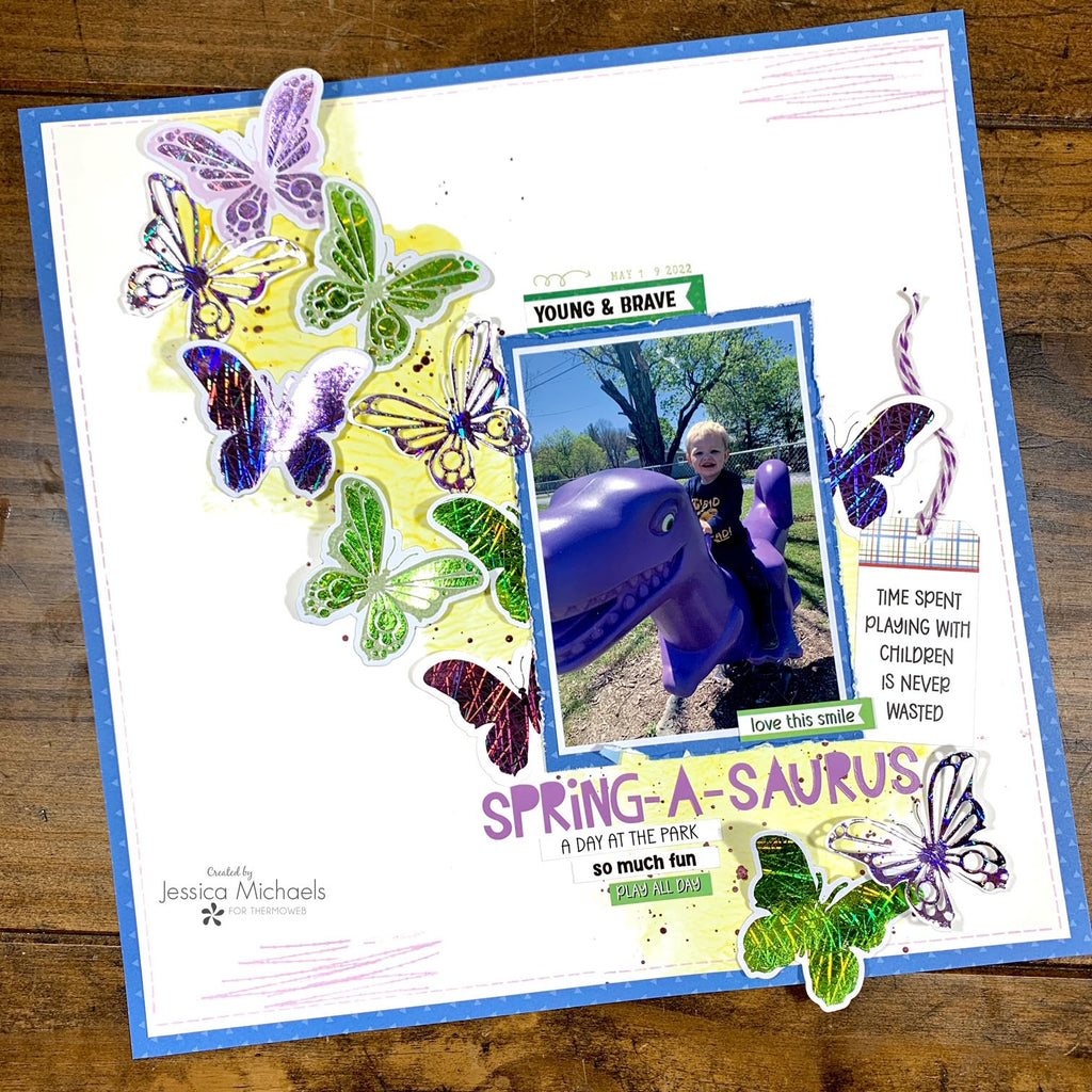 Brutus Monroe: Spring-A-Saurus Scrapbook Layout