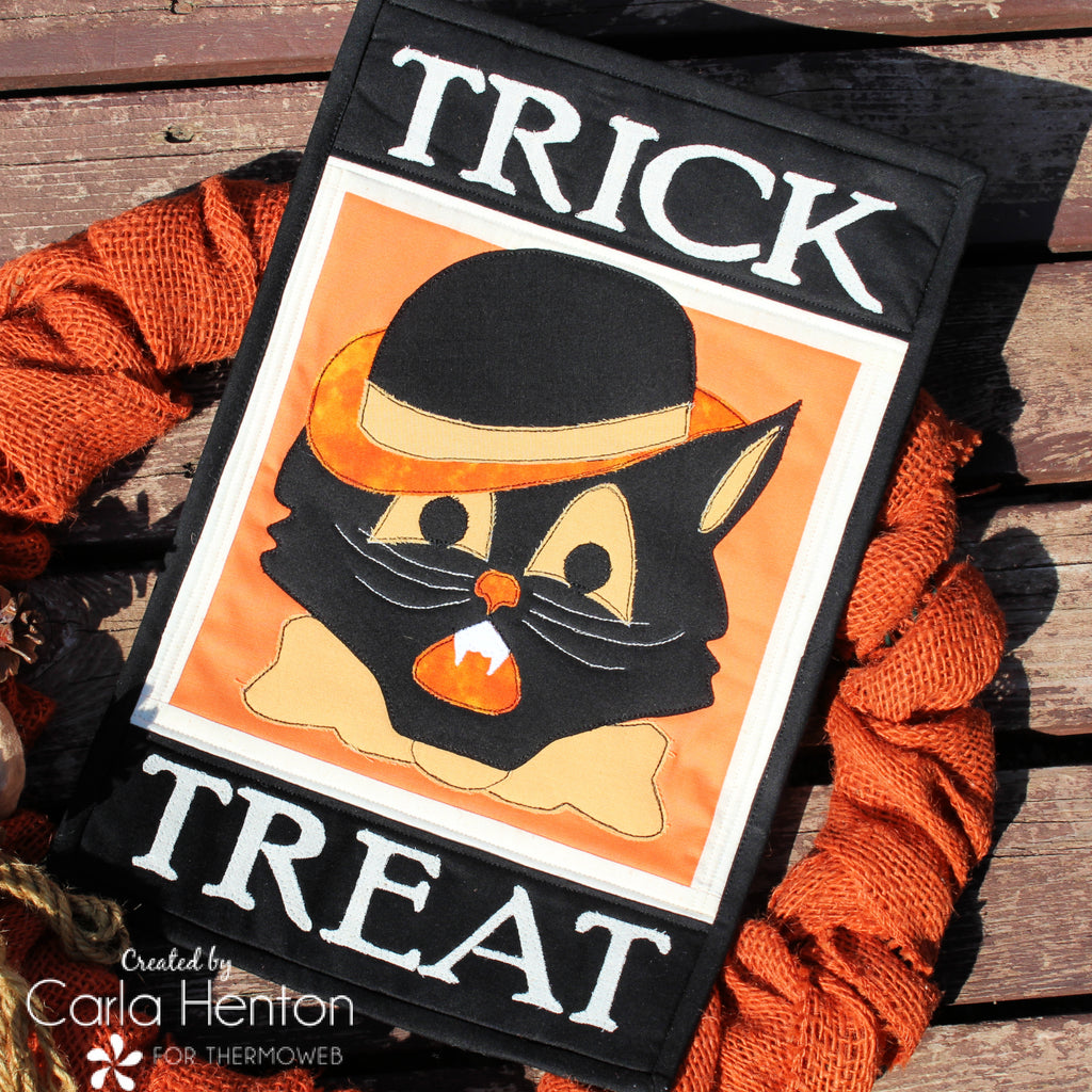Stitch a Vintage Inspired Halloween Scary Cat Mini Quilt
