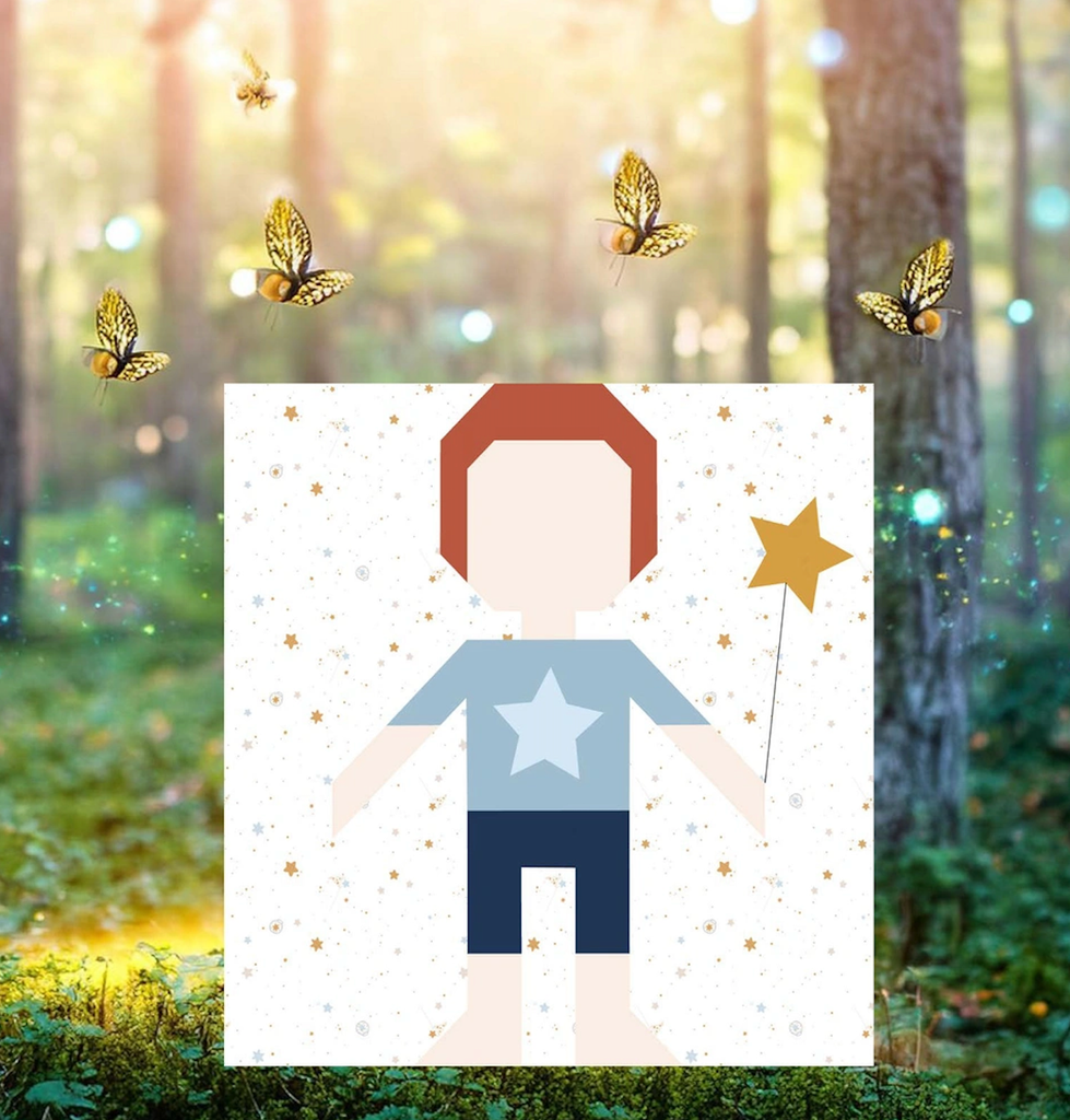 Free Paper Doll Block: Decorate with Applique and Sparkle Paste!