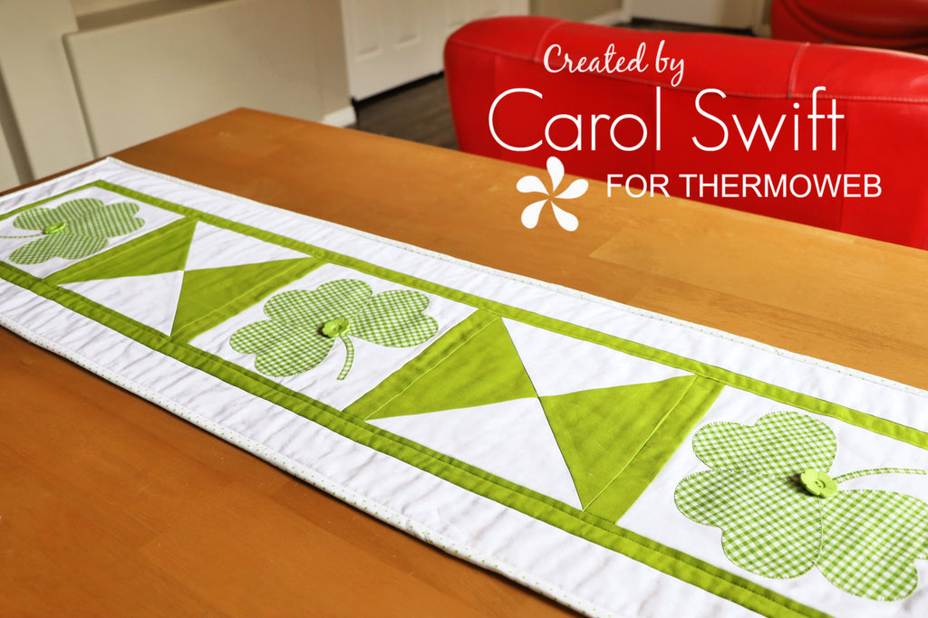 St. Patrick's Fabric Shamrock Table Runner