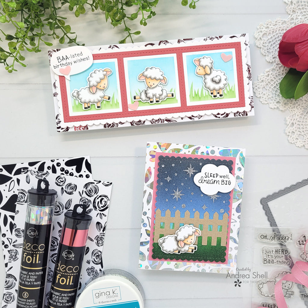 Inspiration Week with Newton's Nook Designs: Combining Toner Card Fronts, Foil and Adorable Sheep