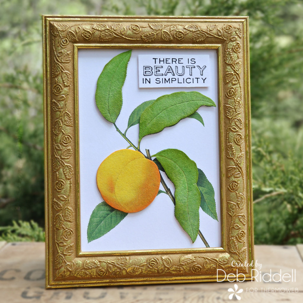 Simply Peachy Paper Art With Deco Foil Flock