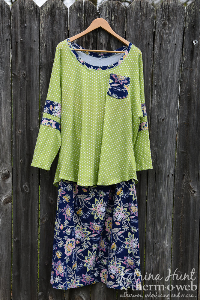 Mama Chloe Skirt and Sweet Tee with HeatnBond Soft Stretch and Girl Charlee Knit Fabrics
