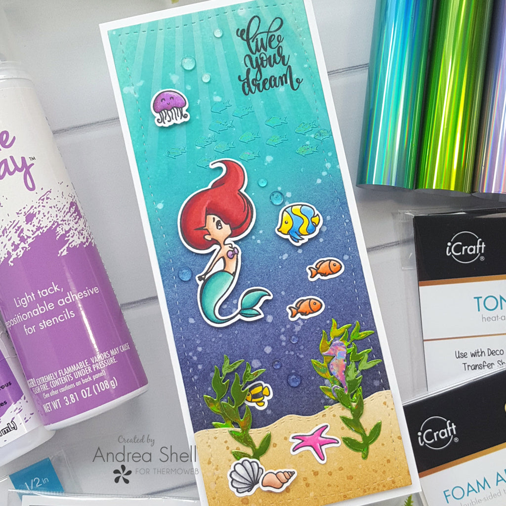 Slimline Mermaid Card with NEW Fairytale Deco Foil