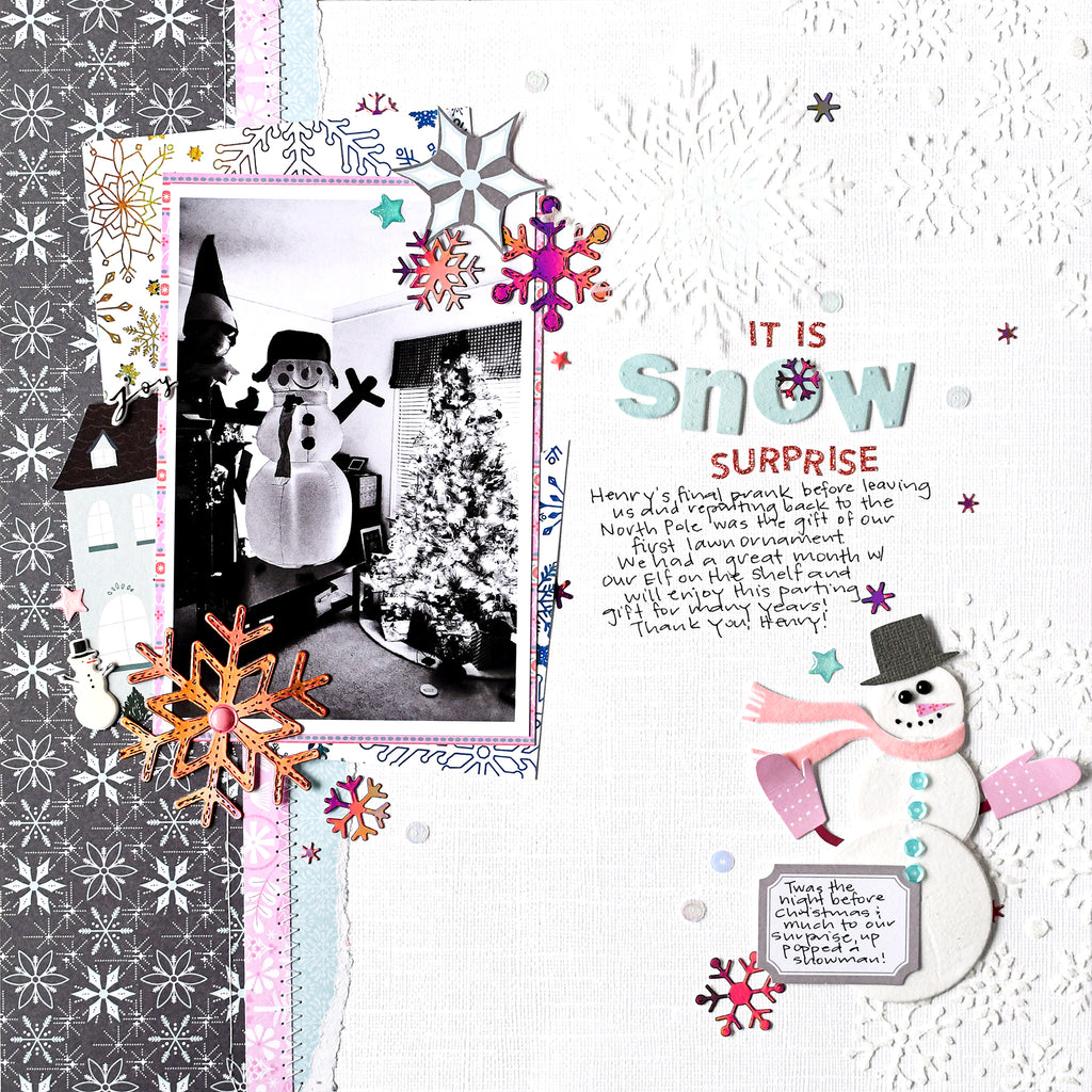 It Is a Snow Surprise Scrapbook Layout with Glitz Glitter Gel