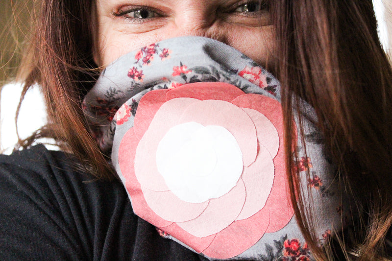 HeatnBond Soft Stretch Flower Applique Scarf