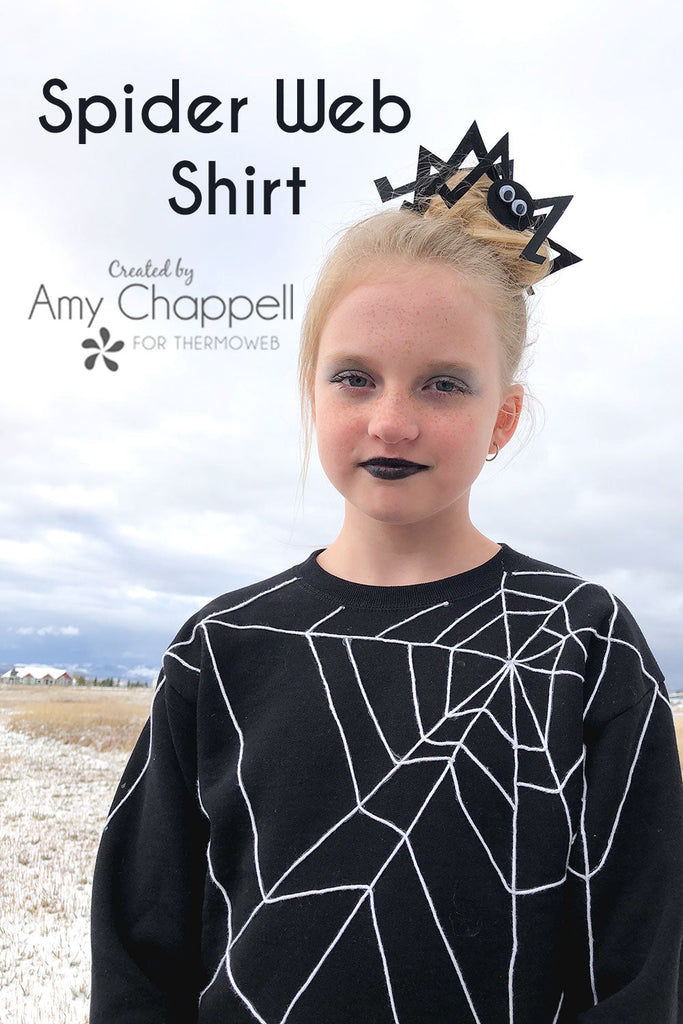 Halloween Spider Web Shirt with Fabric Fuse