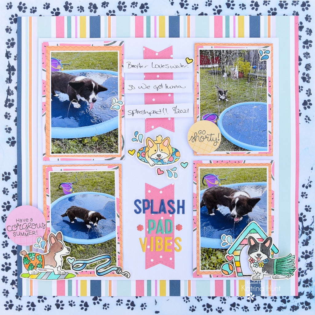 Splash Pad Vibes Layout with Deco Foil Flock and Foam Tape