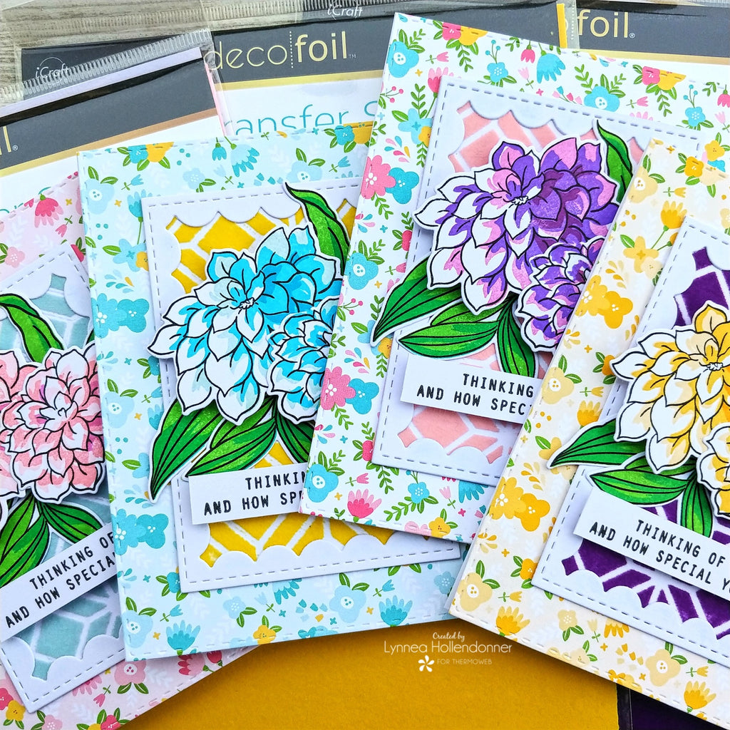Spring Floral Cards with Deco Foil Flock