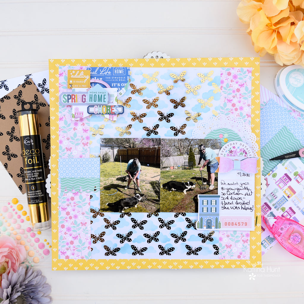 Time To Fly Thru Spring Chores Layout with Deco Foil