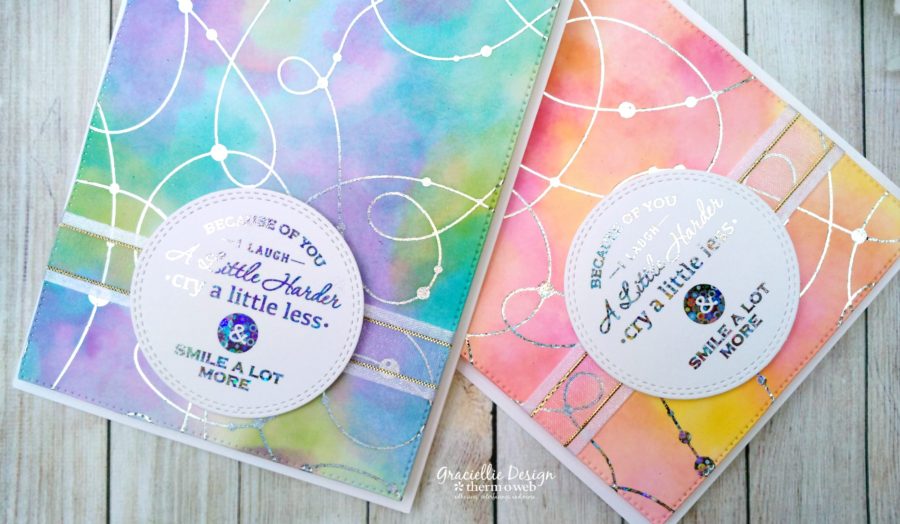 Gina K. Designs Watercolored Foil-Mates Backgrounds with Premium Dye Ink