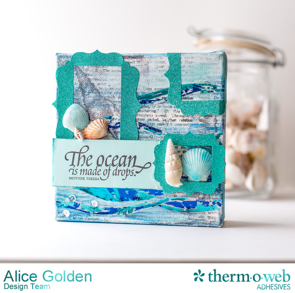 Create a Deco Foil Ocean Mixed Media Canvas