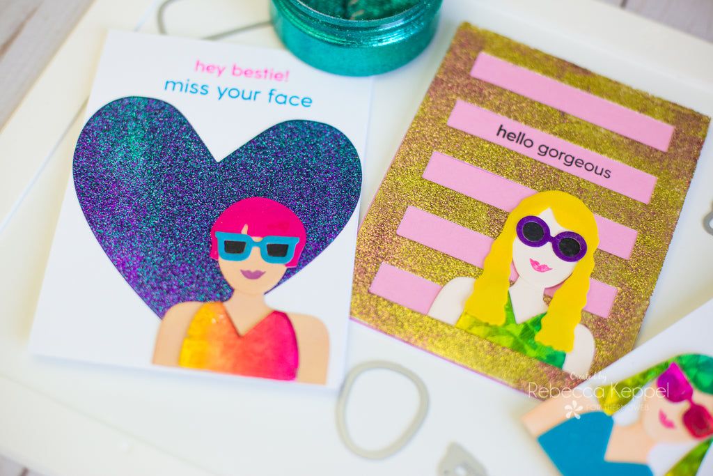 Waffle Flower and Therm O Web - Flock, Foil and Glitz Girl Cards