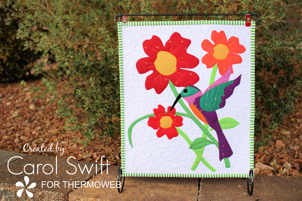 Spring Hummingbird Mini Quilt with HeatnBond Lite