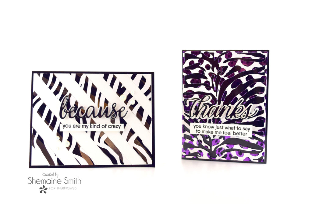 Color Harmony Animal print foiled cards