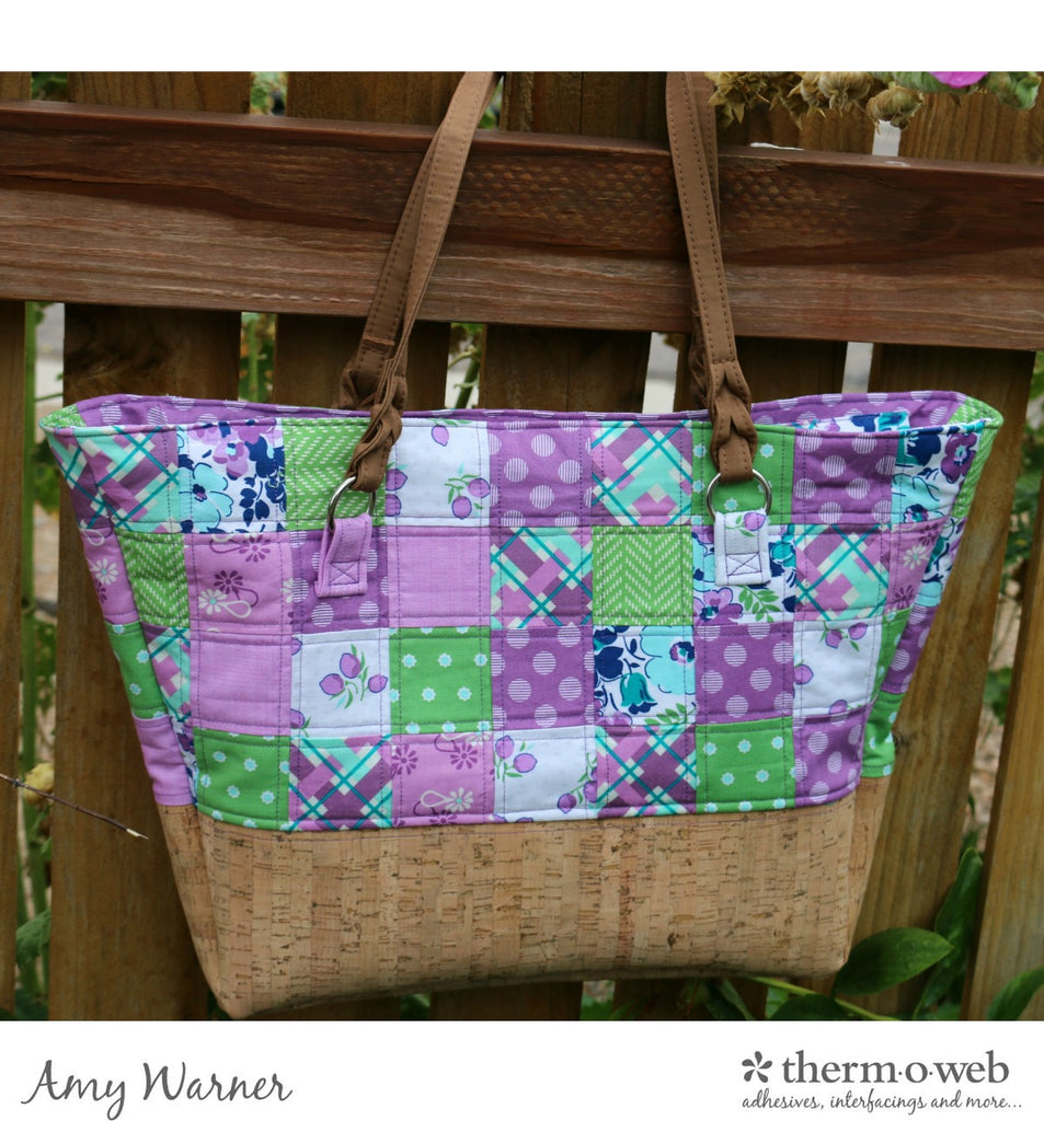 Colorful Patchwork Teacher Tote Bag with Windham Fabrics