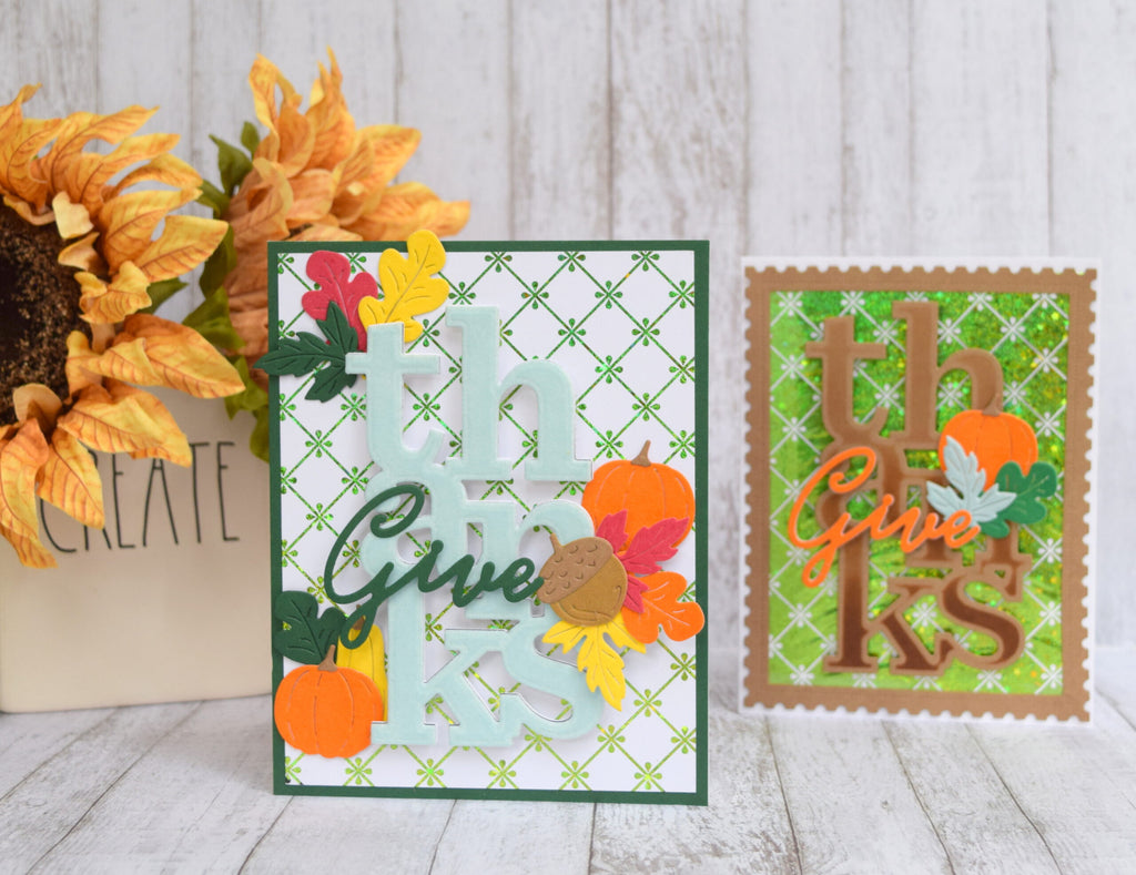 Give Thanks cards with Deco Foil and Plush paper