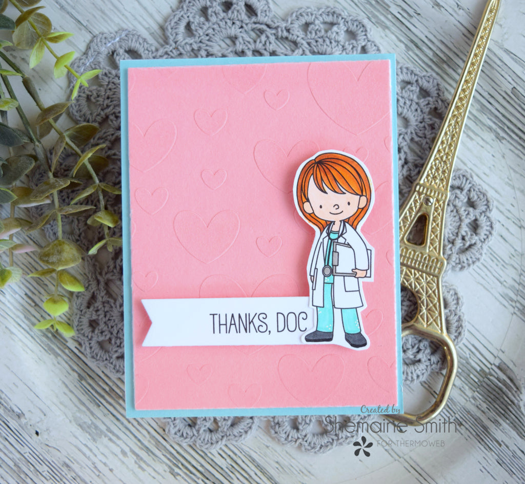 Deco Foil Flock Thanks Doc Card