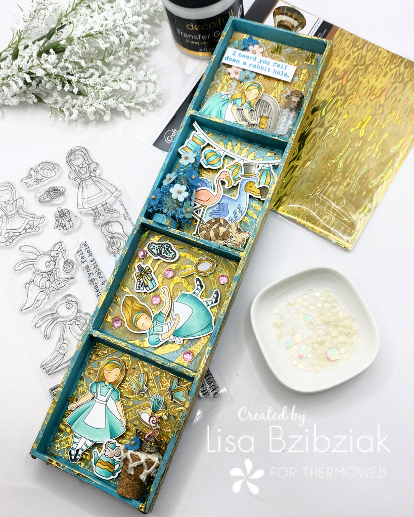 Down a Rabbit Hole Mixed Media with Deco Foil