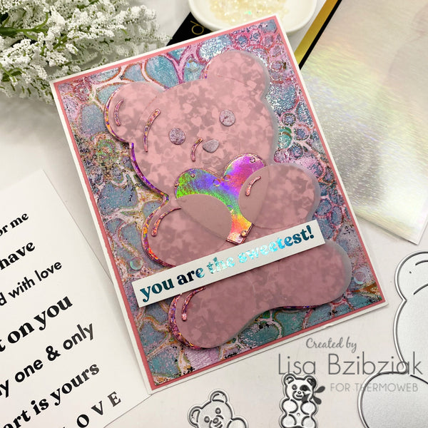 A Beary Sweet Hug with Deco Foil and Poly Glaze!