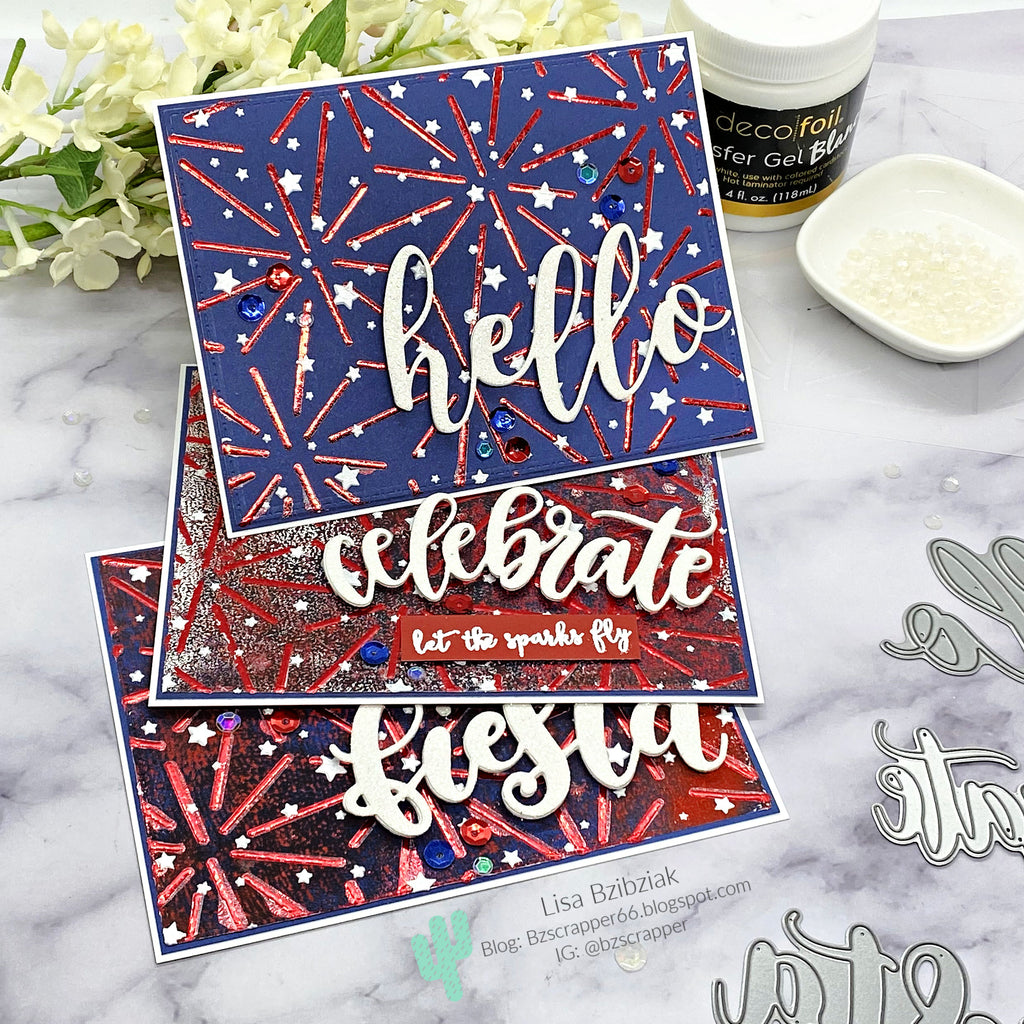 Red, White and Blue Foiled Gel Prints