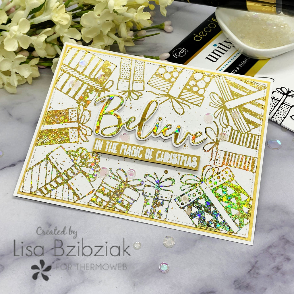 Golden Foiled Holiday Cards and Mixed Media Canvas