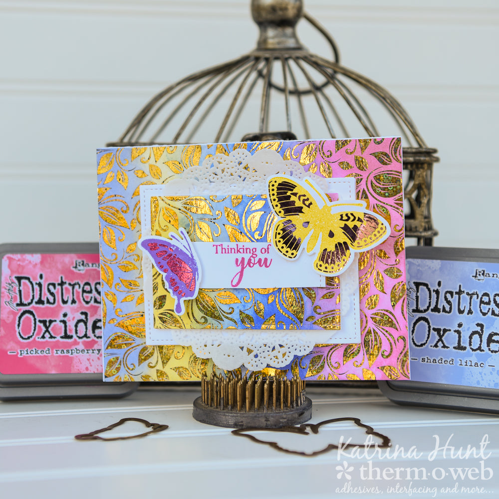 Thinking of You StampnFoil Card with Gina K. Designs