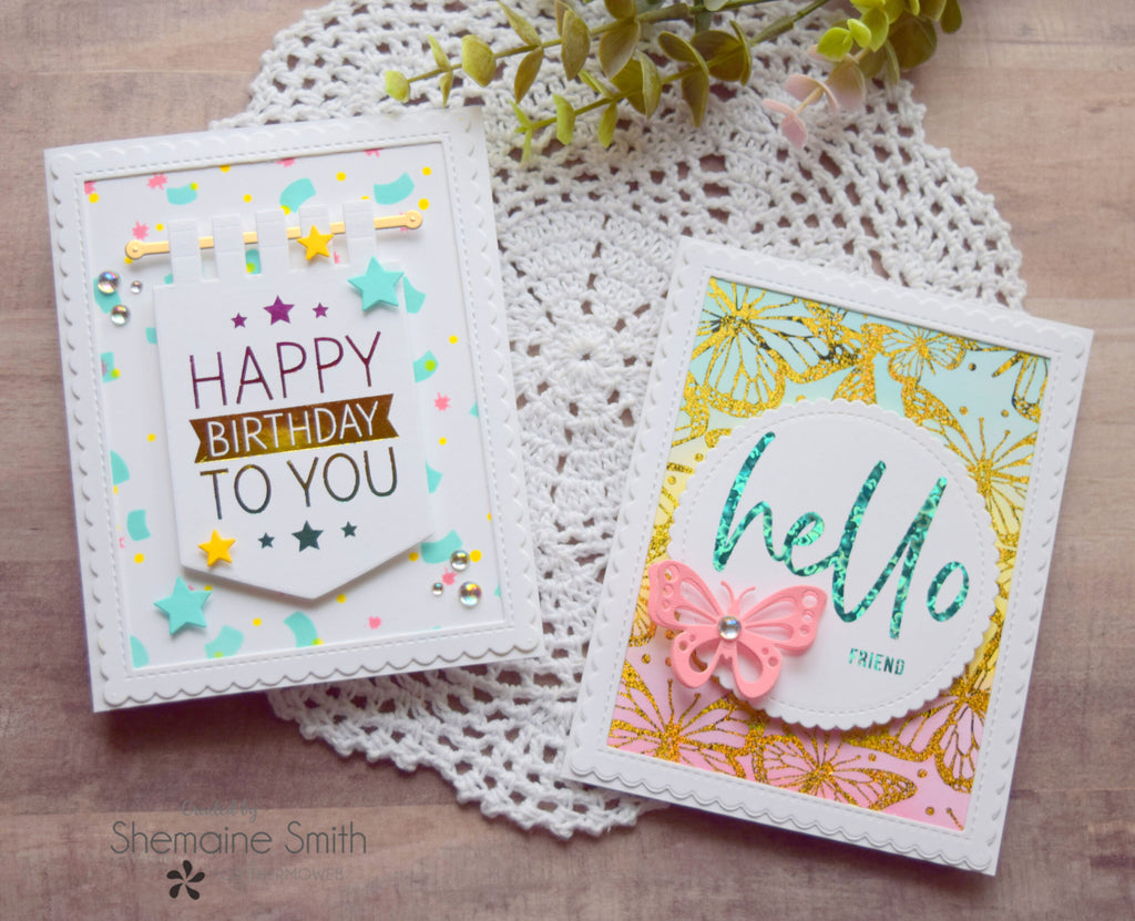 Make Foil Cards with Gina K. Designs and Unity Adhesive Transfers