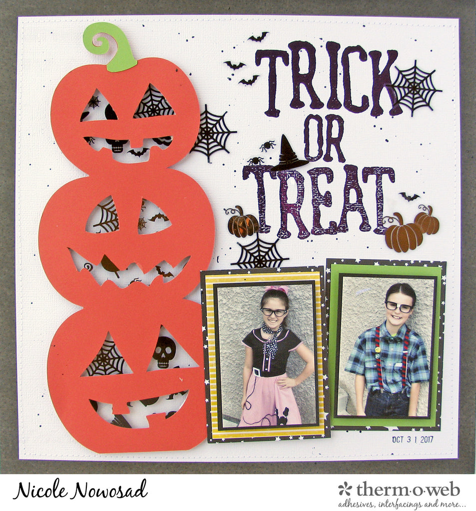 Trick or Treat Halloween Scrapbook Page with Deco Foil