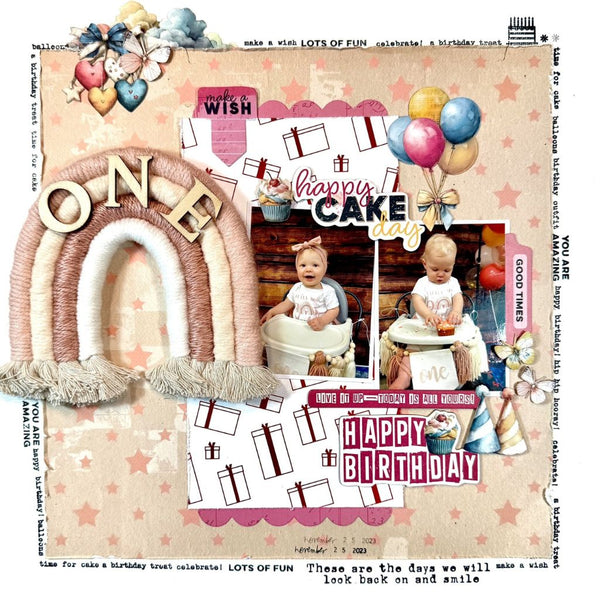 First Birthday Scrapbook Page with Fancy Foil!