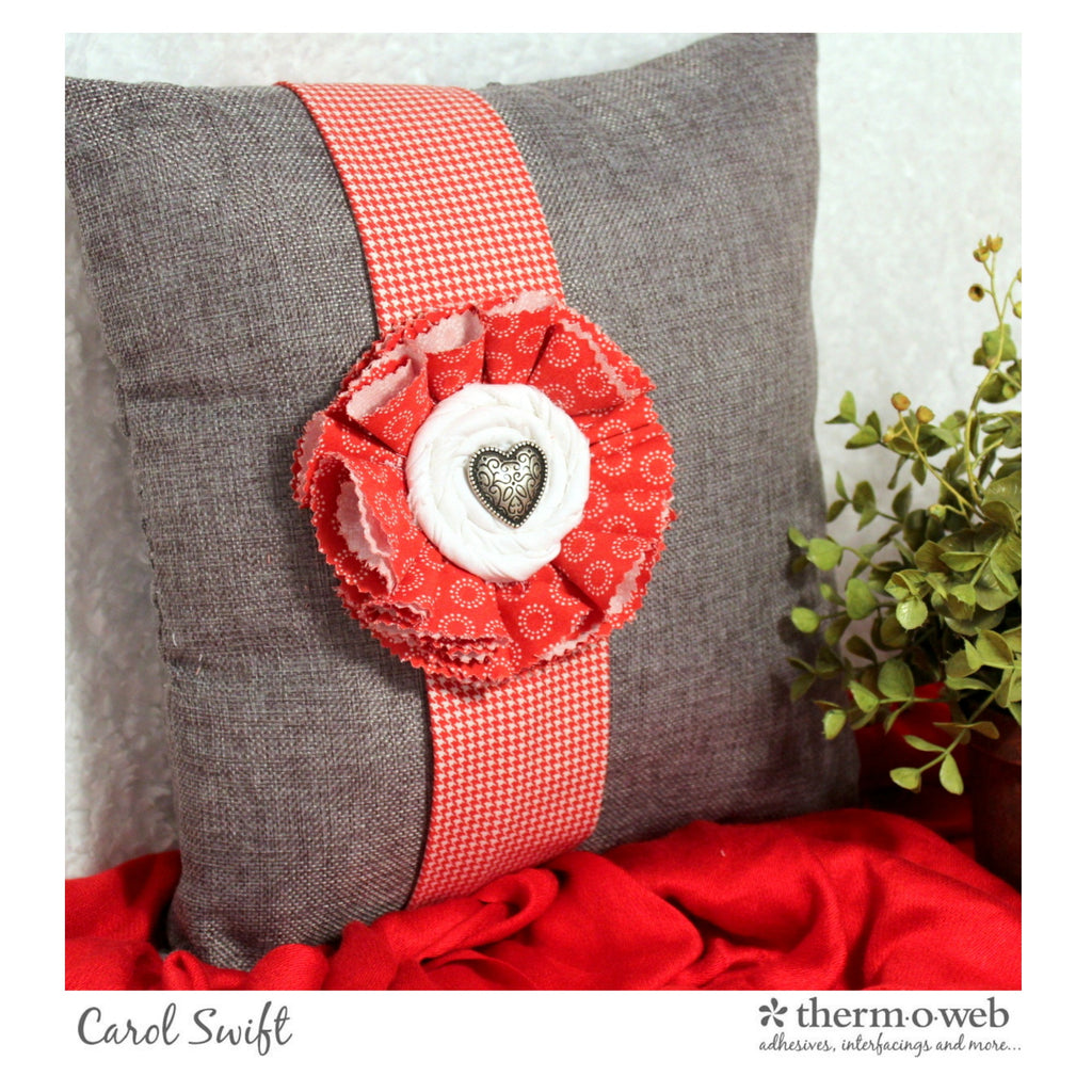 No-Sew Valentine Pillow Using Fabric Fuse
