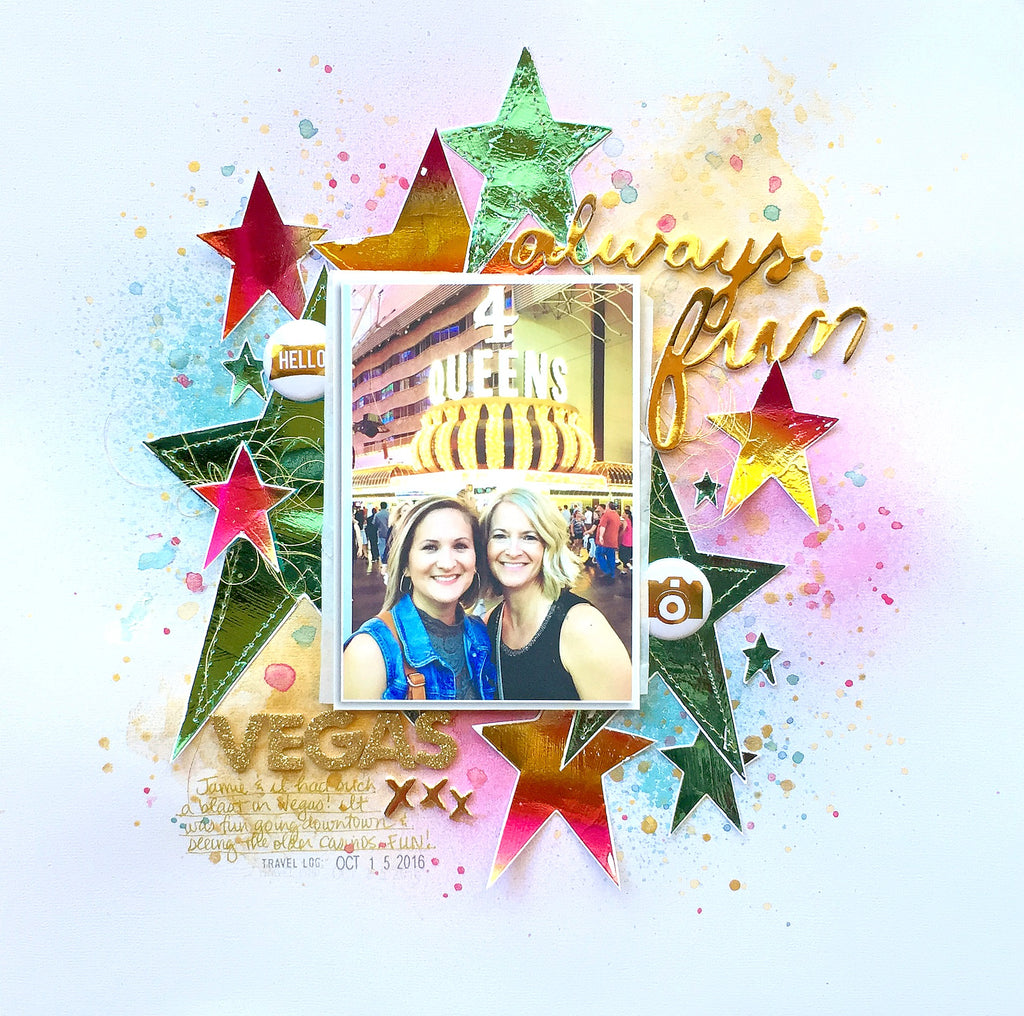 Always Fun in Vegas Deco Foil Gel Layout by Missy Whidden