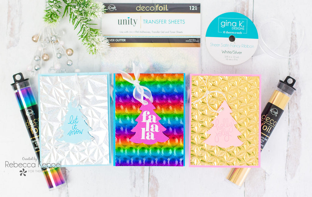 EASY Embossed Foiled Backgrounds for Christmas Cards!