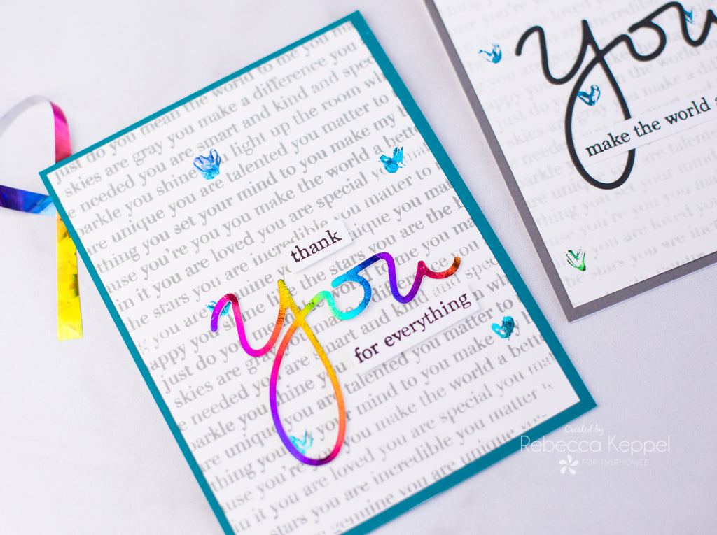 Mass Produce Show Thanks Cards with Tiny Heart Foiled Elements