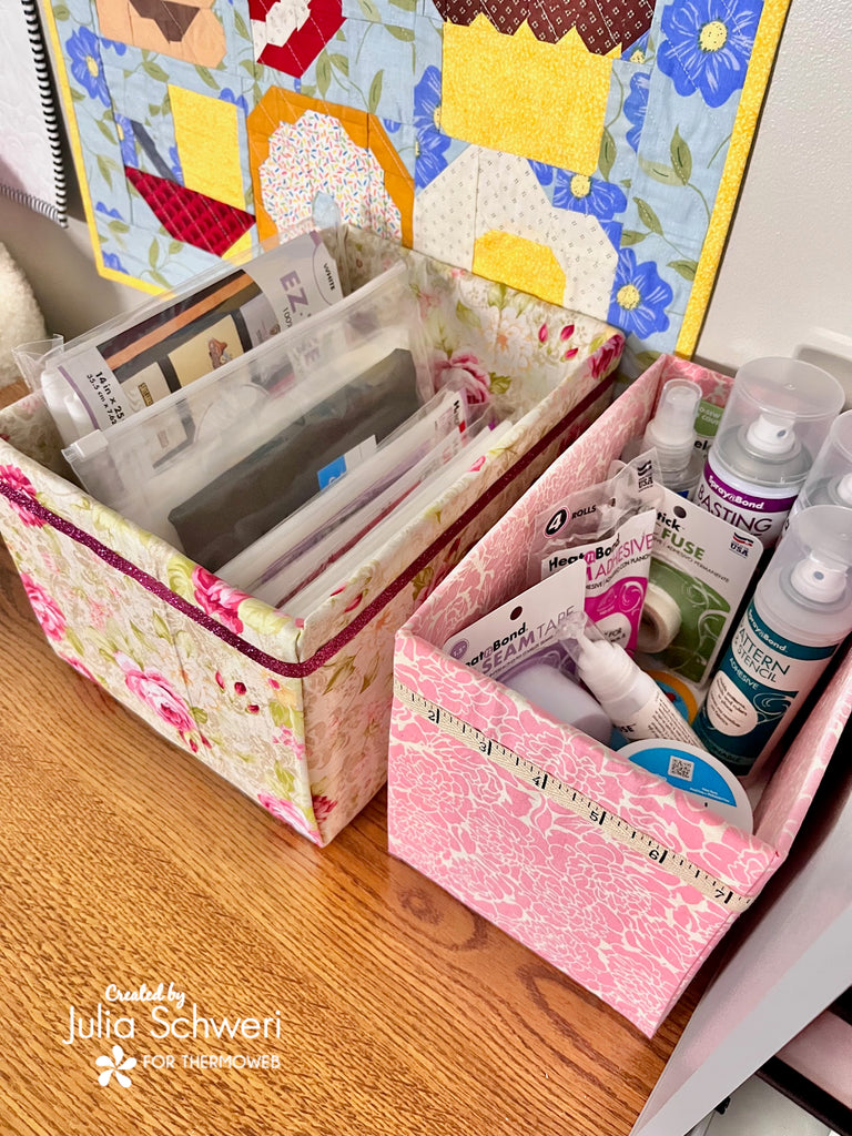 No Sew Fabric Storage Boxes