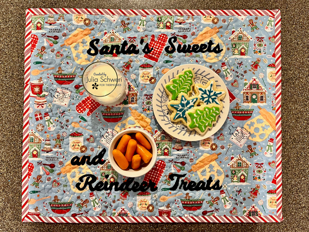 Fabric Table Mat for Santa's Sweets and Reindeer Treats