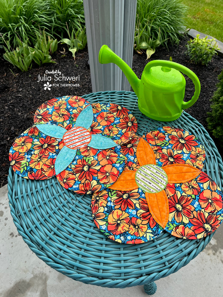 Zinnia Fabric Flower Placemats with Fusible Fleece