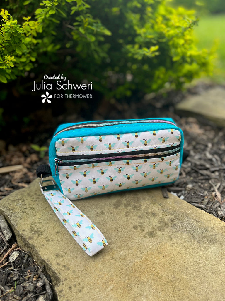 Going Places Wristlet and Fabric Key Fob with Heatnbond Fusible Interfacing