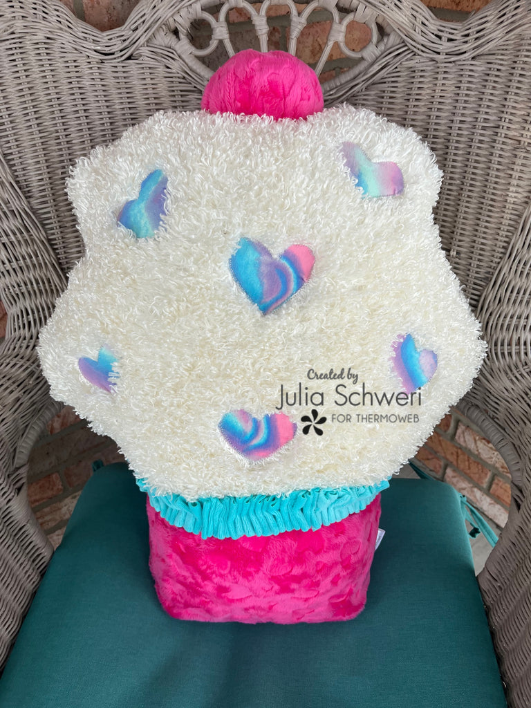 Plush Cupcake Pillow with Sew-In Fleece
