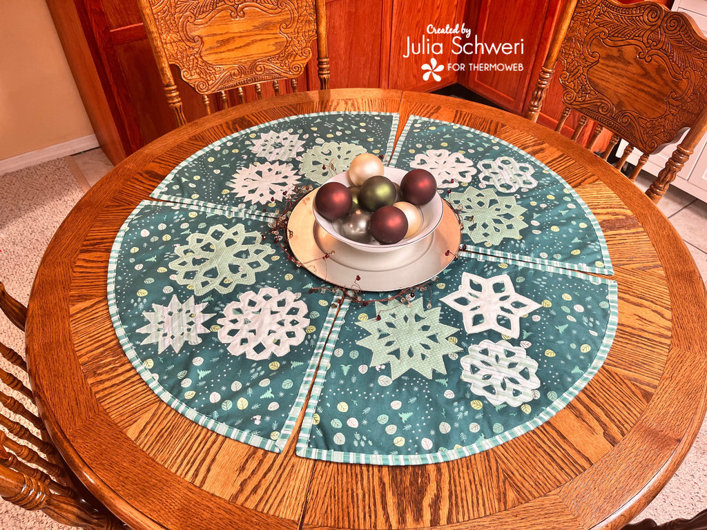 Festive Flurries Round Table Placemats with Fusible Fleece