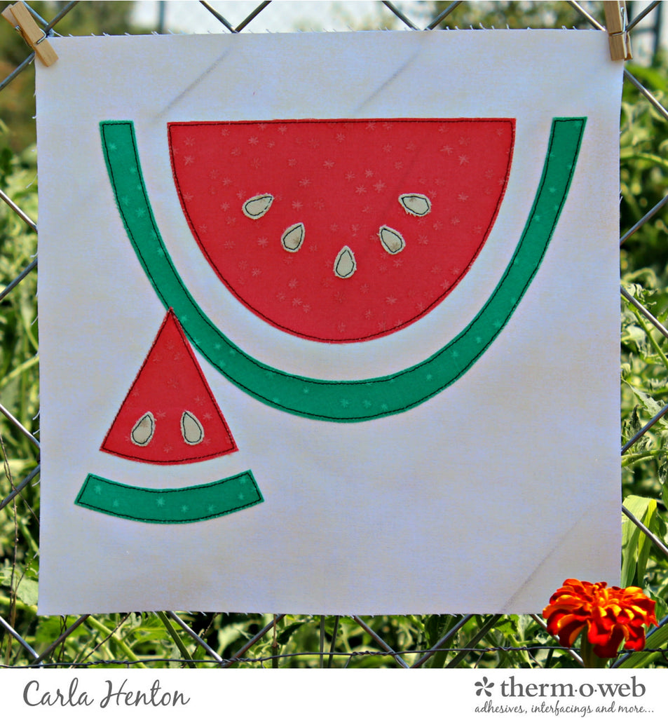 Fruit BOM - Watermelon Slice Quilt Block with HeatnBond Lite EZ Print