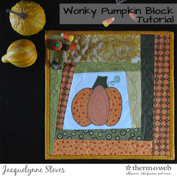 Wonky Pumpkin Quilt Block Tutorial with HeatnBond Interfacing